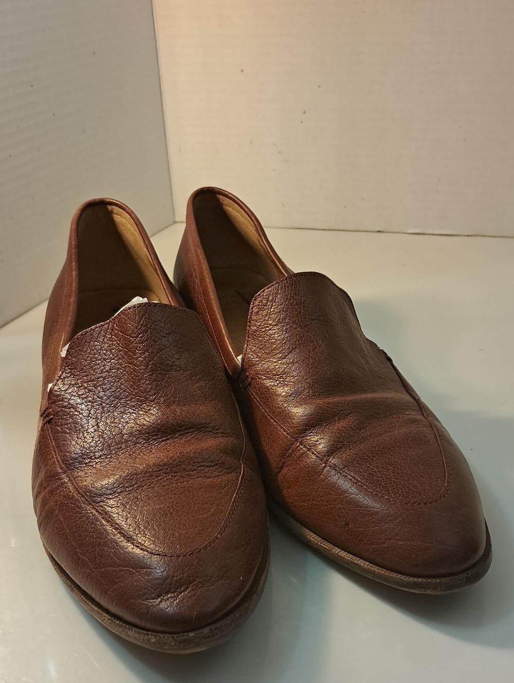 Jason Maxwell Brown Leather Slip-On Loafers